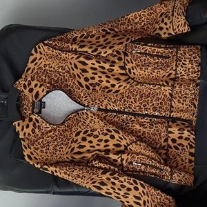 Christine Alexander full zip animal print jacket. XL